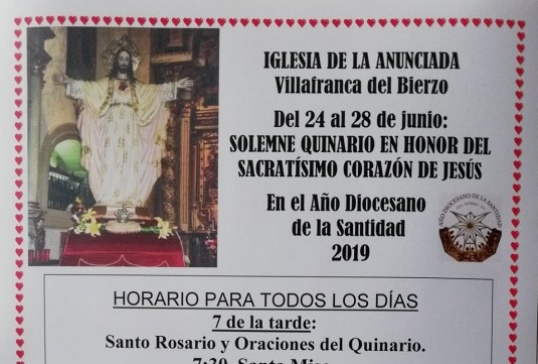 Solemnidad del Sagrado Corazón de Jesús en La Anunciada de Villafranca