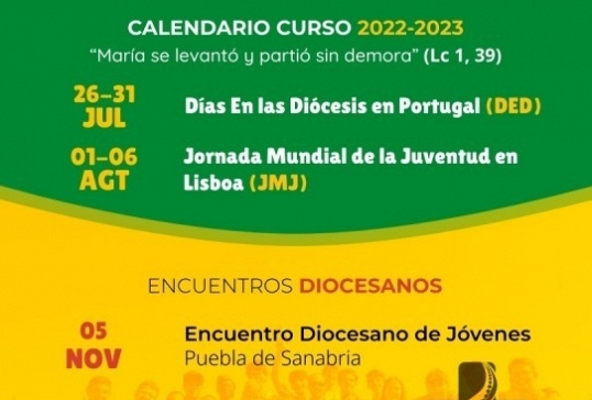 CALENDARIO DE ACTIVIDADES DE PASTORAL JUVENIL 2022-2023