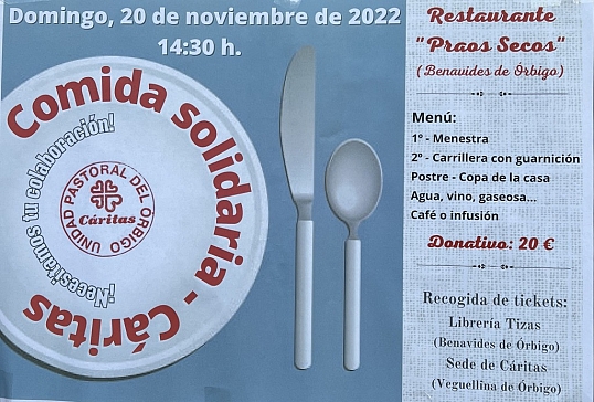 COMIDA SOLIDARIA A FAVOR DE CÁRITAS EN LA UPA DEL ÓRBIGO
